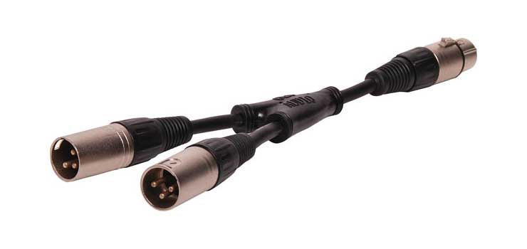 XLR Lead 3 Pin Y Adapter - Female To 2 X Male P0761