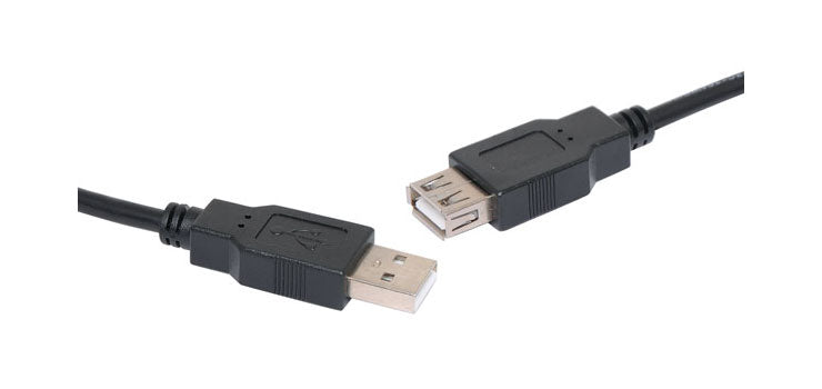 0.5m A Female to A Male USB 2.0 Black Cable