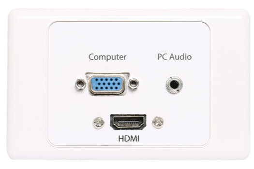 VGA 3.5mm HDMI Wallplate Dual Cover - Fly Leads