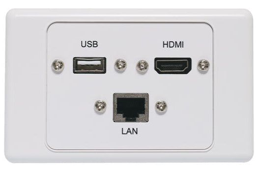 RJ45 Cat6, USB Type A & HDMI Fly Lead Wallplate