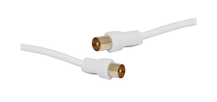 1.5m PAL Male to PAL Male TV Aerial Cable White