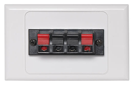 Dual Spring Terminal Dual Cover Speaker Wallplate