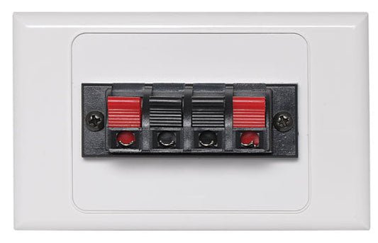 Dual Spring Terminal Dual Cover Speaker Wallplate