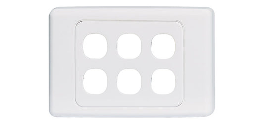 6 Way Clipsal Clip-In Wallplate