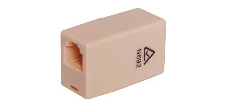 RJ14 Socket to RJ14 Socket 6P4C Telephone Adapter