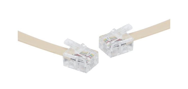 5m RJ14 Plug to RJ14 Plug Ivory Telephone Cable