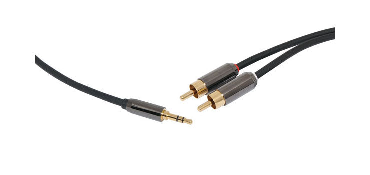 1m 3.5mm Stereo Plug to 2 RCA Male Cable