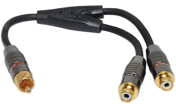 0.2m Male RCA to 2 RCA Female Cable