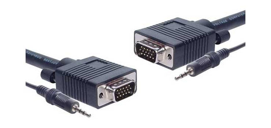 5m Filtered VGA+3.5mm Stereo DE15 Male-Male Cable