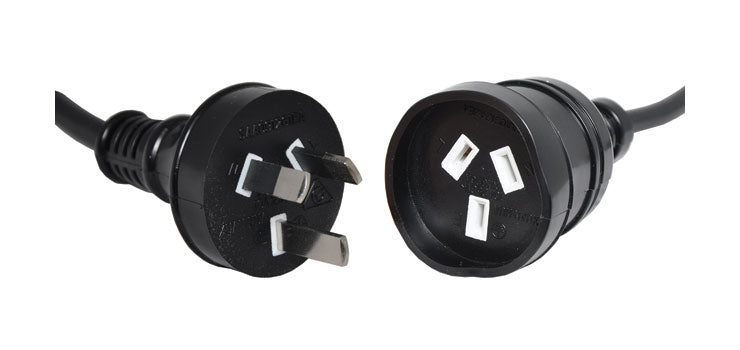 10m Black Heavy Duty Mains Extension Power Cable