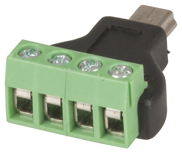 USB 2.0 Mini B Plug to 4-Way Screw Terminal Header Adaptor PA0950