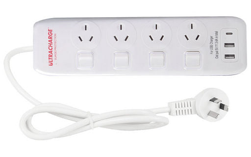 Power Board 4 Way With USB & USB-C 3.4A PB436