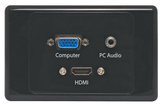 VGA 3.5mm HDMI Wallplate Black Dual Cover - Fly Leads