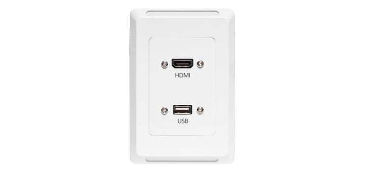 HDMI USB A Vertical Wallplate With Flyleads - Clipsal Pro