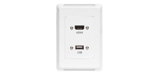 HDMI USB A Vertical Wallplate With Flyleads - Clipsal Pro