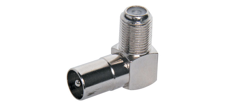 F Type Female to PAL Male 90 Deg. Adapter