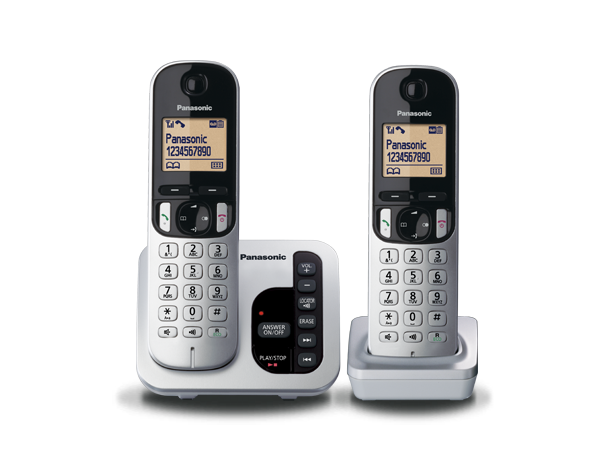 Panasonic Double Handset Cordless Phone Silver KXTGC222