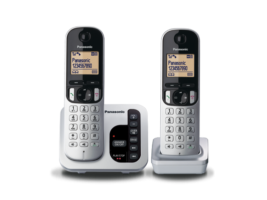 Panasonic Double Handset Cordless Phone Silver KXTGC222