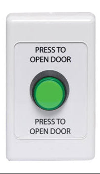 Push To Open Wallplate With Green LED Pushbutton Switch