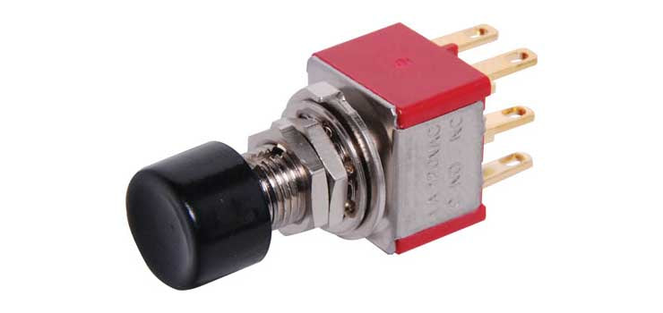 DPDT Momentary Solder Tail Pushbutton Switch