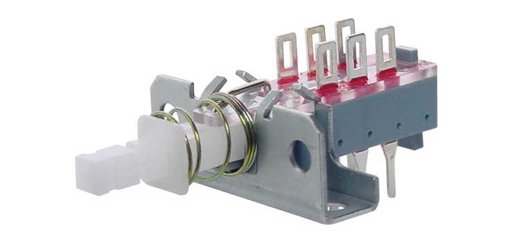 DPDT Alternate PCB/Chassis Mount Pushbutton Switch