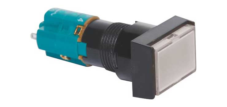 DPST Alt. White Illuminated Solder Tail Pushbutton Switch