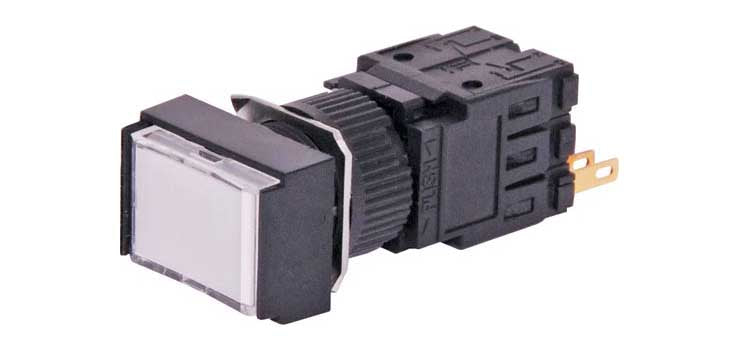 DPST Alternate White Illuminated Solder Tail Pushbutton Switch
