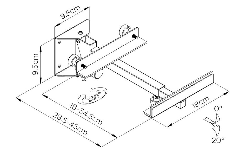 Tauris Wall Mount Speaker Bracket SP114 Pair - Black SP114B