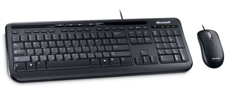 Microsoft Wired Desktop Keyboard and Mouse Black 600  (1010801)