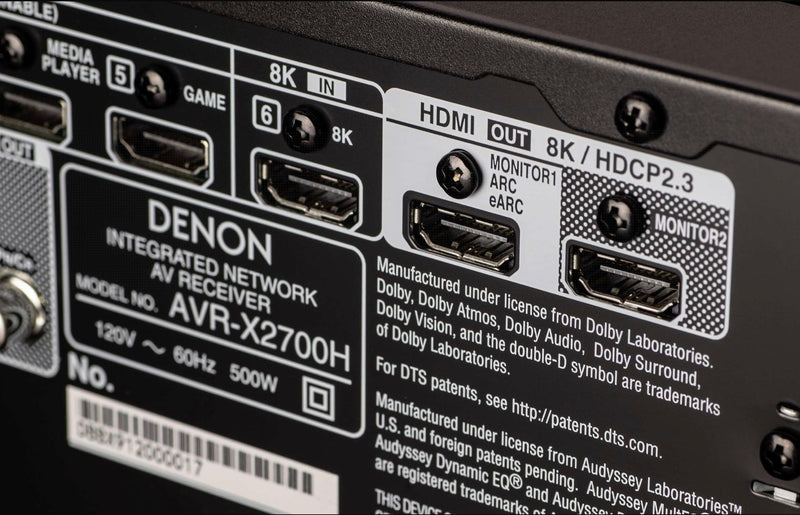 Denon AVRX2700H 7.2ch 8K AV Receiver AVR-X2700H