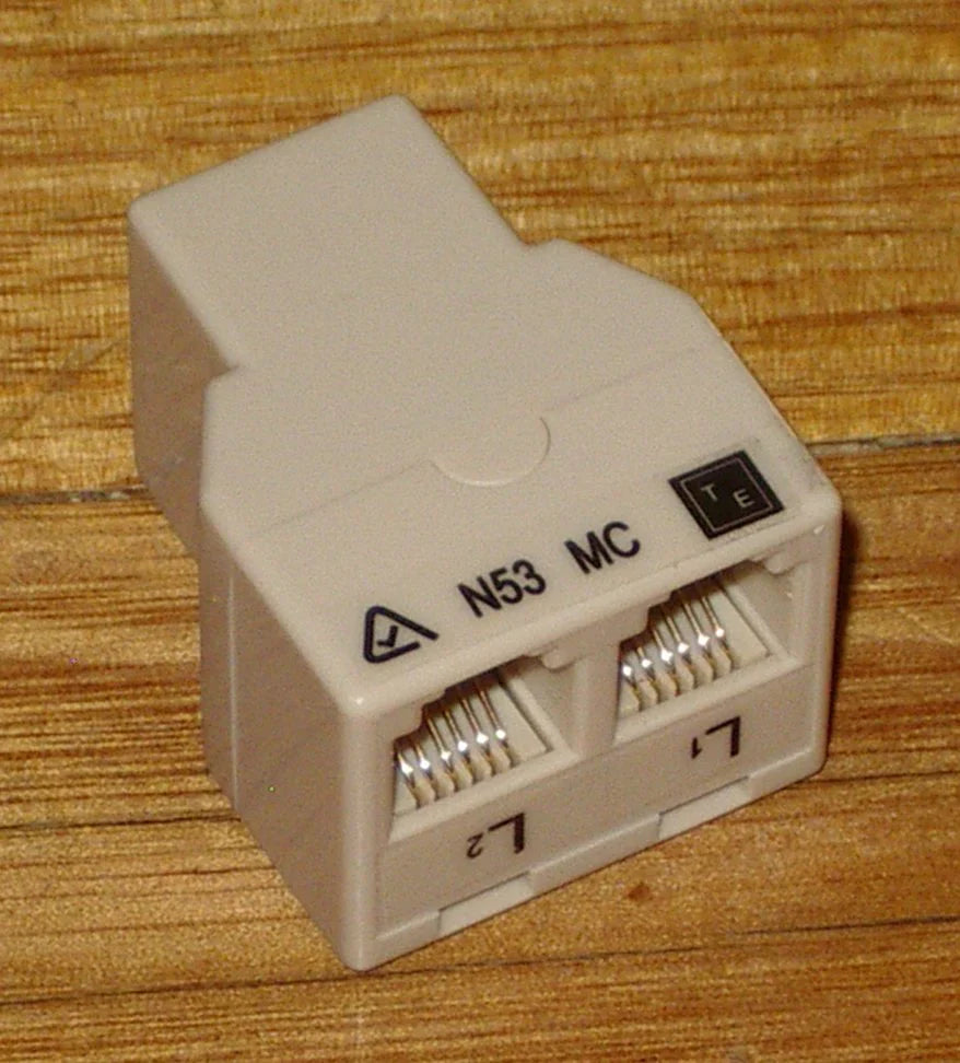 Telephone 3Way Double Adaptor Plug RJ12 TD163