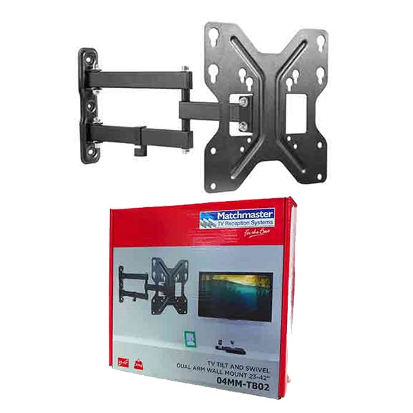 MATCHMASTER 23-55" 30kg Tilt and Swivel Extendable Dual Arm TV Bracket 04MM-TB02X
