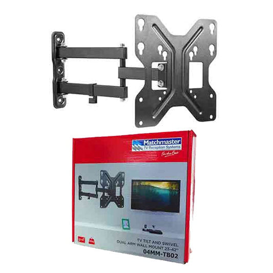 MATCHMASTER 23-55" 30kg Tilt and Swivel Extendable Dual Arm TV Bracket 04MM-TB02X