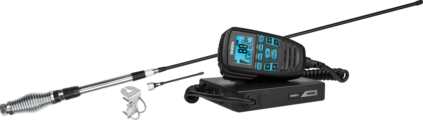 Uniden UH9060 Accessory Pack Mini Compact UHF CB Mobile with AT880 Antenna & Mount Bracket UH9060
