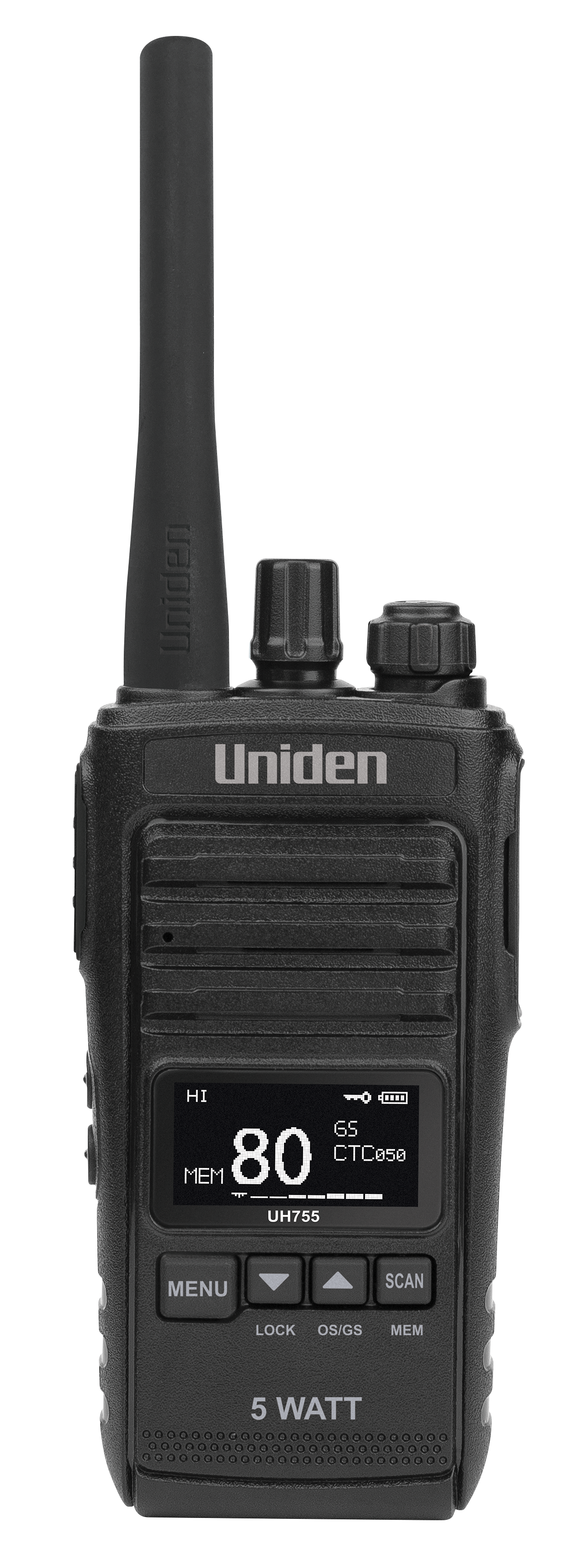 UNIDEN 80Ch UHF CB Splashproof 5W Handheld Radio UH755