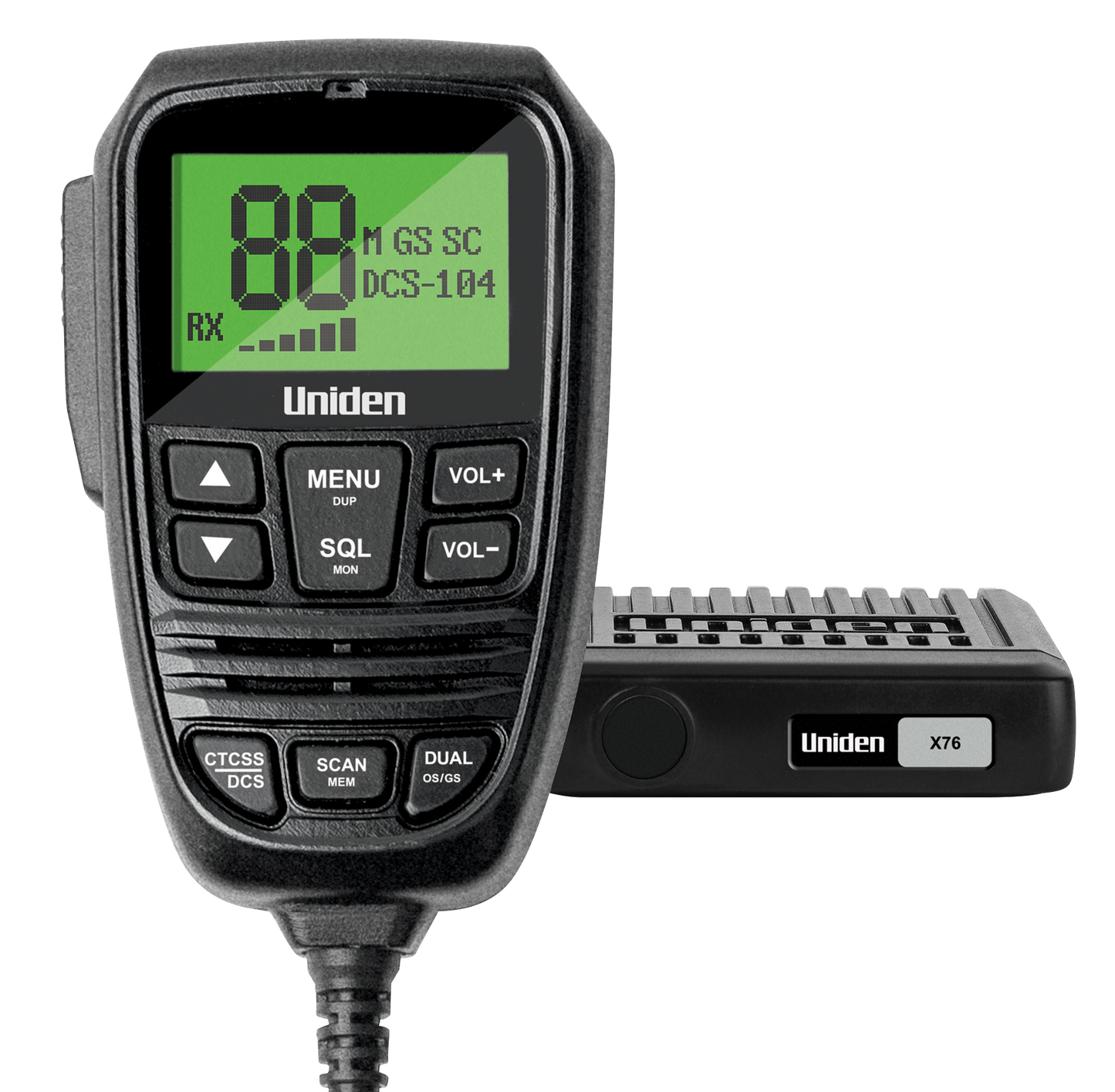 Uniden Mini Compact UHF CB Mobile With Remote Speaker MIC and Large LCD Display X76