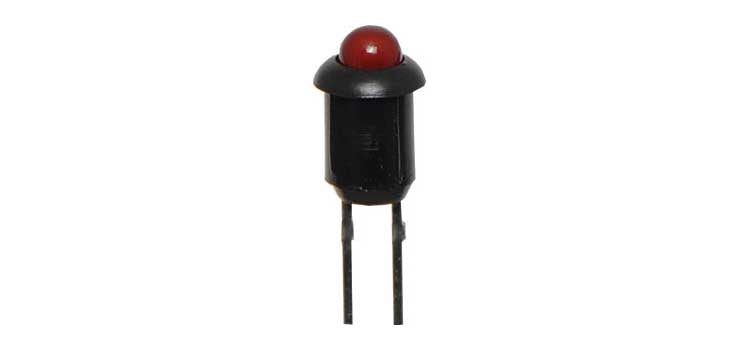 Red 6.5mcd 3mm LED With Bezel