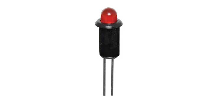 Red 6.5mcd 5mm LED With Bezel