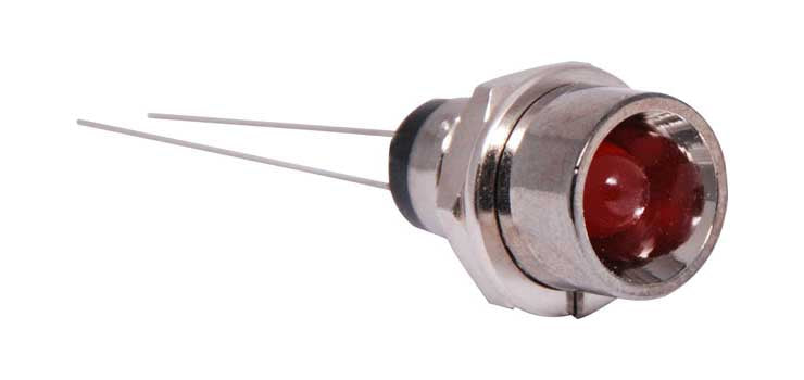 Red 50mcd 3mm LED With Chrome Bezel