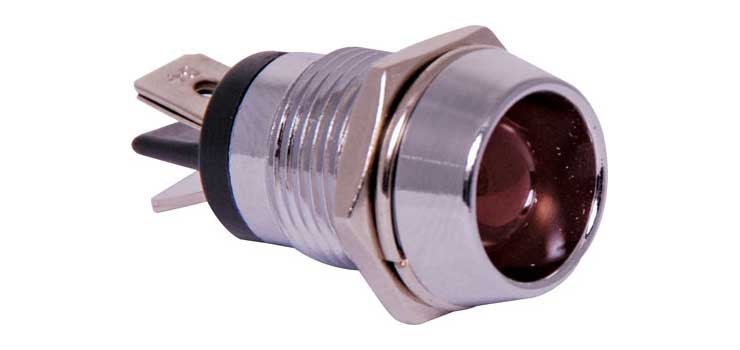Red 100mcd 10mm LED With Chrome Bezel