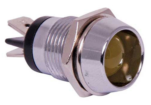 Yellow 36mcd 10mm LED With Chrome Bezel