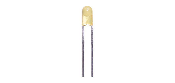 Yellow 50mcd 3mm Flangeless LED