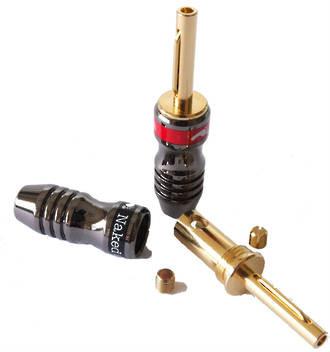 Bluestream Banana Plug Gold Plated 4mm Nickel body Red & Black SOLD EACH BANANARB