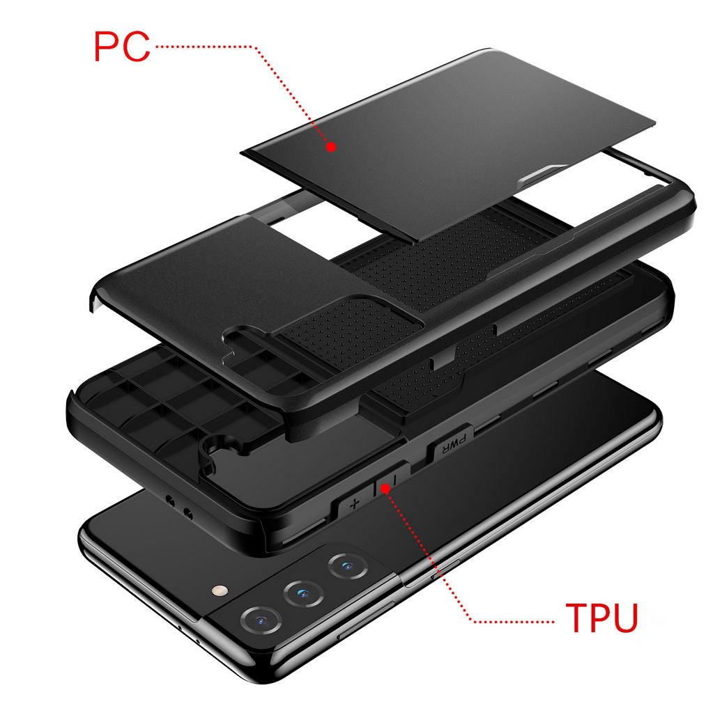 Samsung Galaxy S21+ 5G Tough Armour Protection Case With Card Holder - Black BPC6002-202