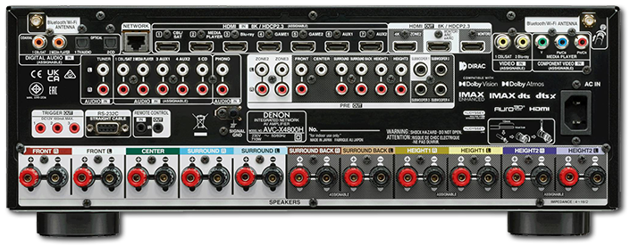 Denon AVC-X4800H 8K video and 3D audio 9.4 Channel Receiver AVC-X4800H