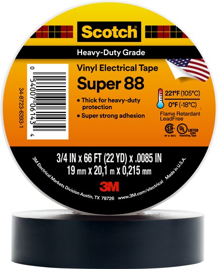 Tape Scotch Super 88 Tape – PVC Insulation 3M 124263