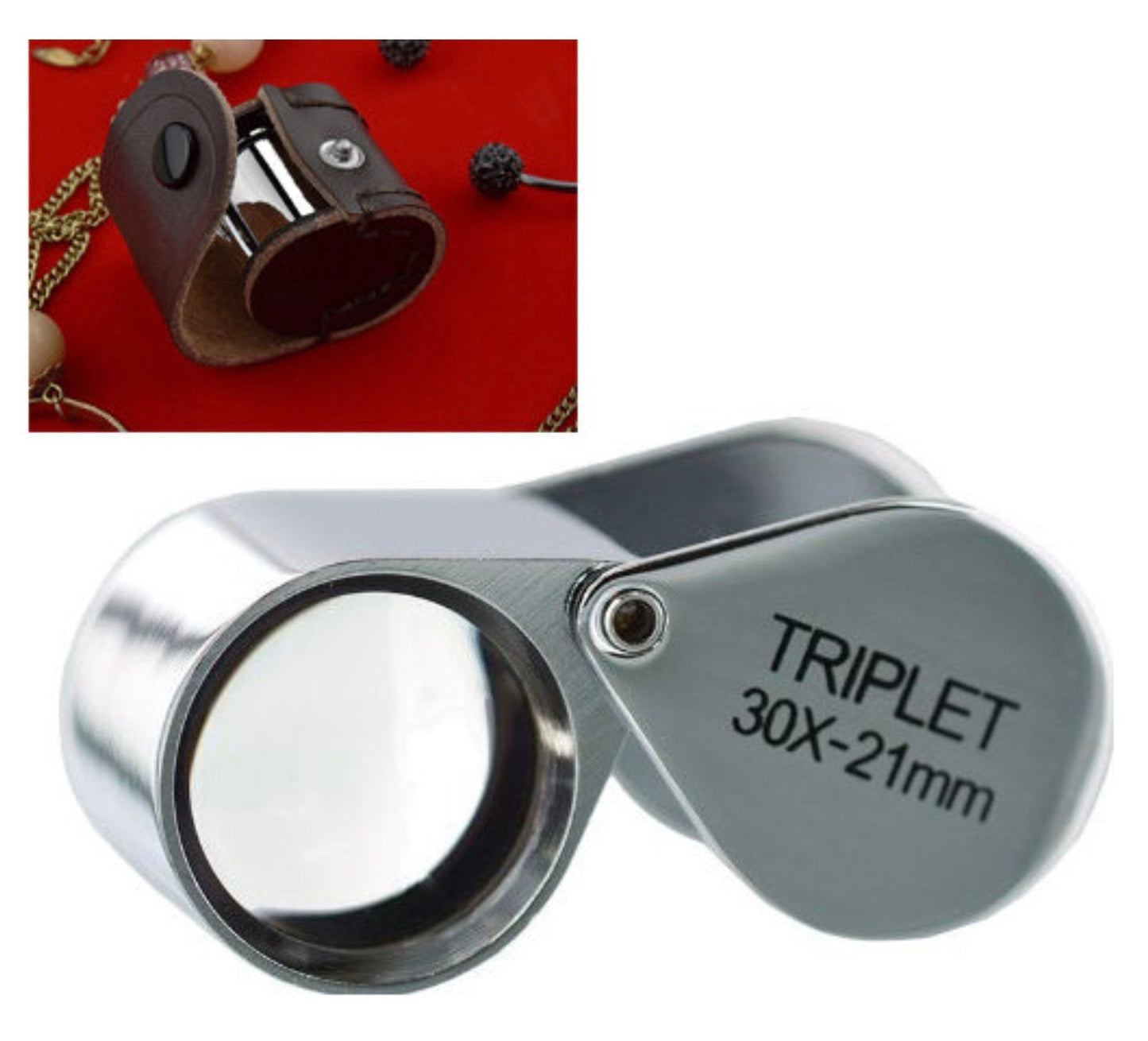 Loupe Magnifier x30 Triplet Professional Quality Chrome Loupe MJ3921C30X