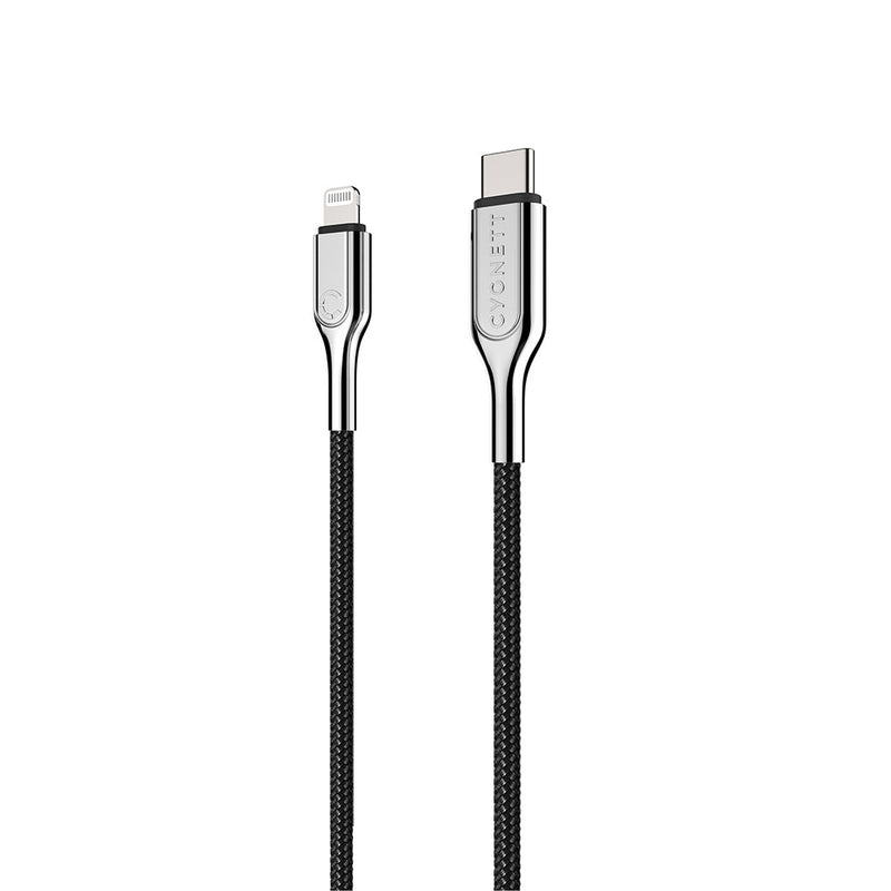 CYGNETT Armoured Lightning to USB-C Cable - Black 3M CY4364PCCCL