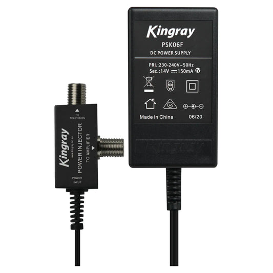 Kingray PSK06F 14VDC 150mA Power Supply with F-Type Connections M9487