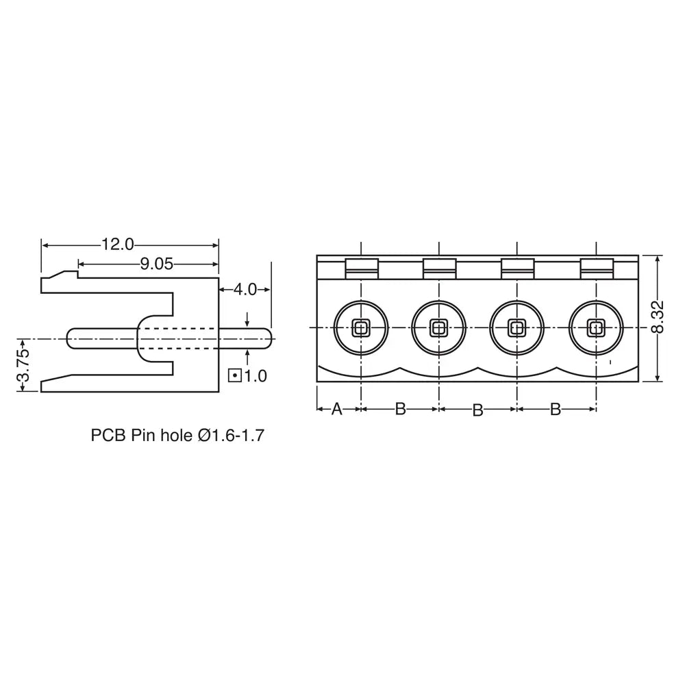 Pluggable Headers 4 Way 5.08mm Vert. PCB Mount Pluggable Socket P2534